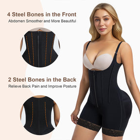 SHAPERX Fajas Colombianas Open Bust Tummy Control Shapewear for Women with Butt Lifter Adjustable Straps SHAPERX