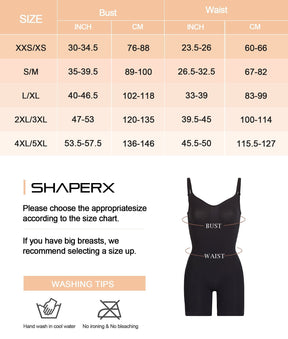 SHAPERX Seamless Tummy Control Bodysuit Full Body Shapewear SHAPERX