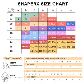 SHAPERX Seamless Oversized Bras wireless V Neck Everyday Bra Comfortable Cloud Feel Soft Padded Bras