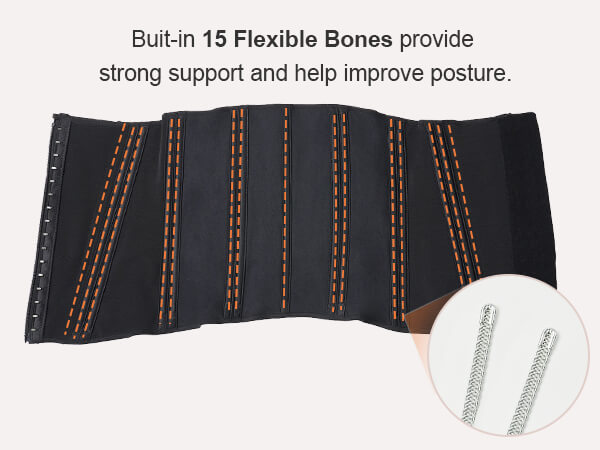 SHAPERX 15 Steel Bones Waist Trainer for Workout & Hourglass Shaping - Mobile Image 7