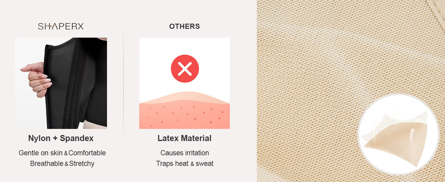 SHAPERX 15 Steel Bones Waist Trainer for Workout & Hourglass Shaping - Detail Image 6