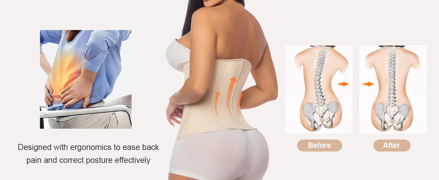 SHAPERX 15 Steel Bones Waist Trainer for Workout & Hourglass Shaping - Detail Image 9