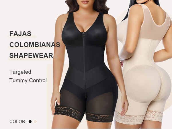 SHAPERX V-Shaped® Enhanced Tummy Control Full Body Faja - Mobile Image 1