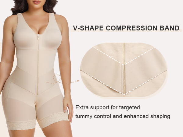 SHAPERX V-Shaped® Enhanced Tummy Control Full Body Faja - Mobile Image 2