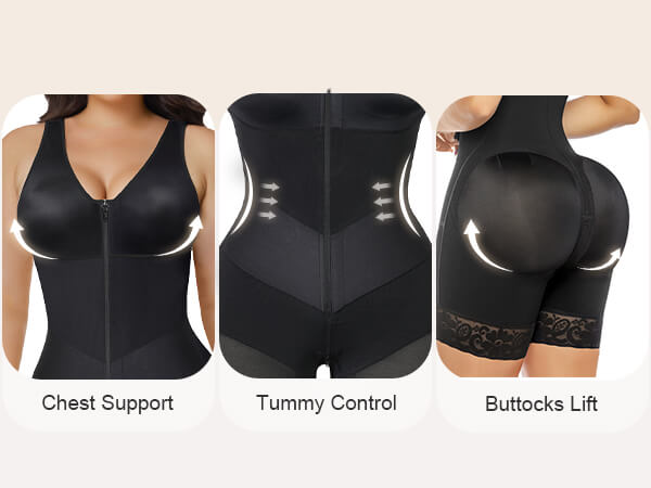 SHAPERX V-Shaped® Enhanced Tummy Control Full Body Faja - Mobile Image 5