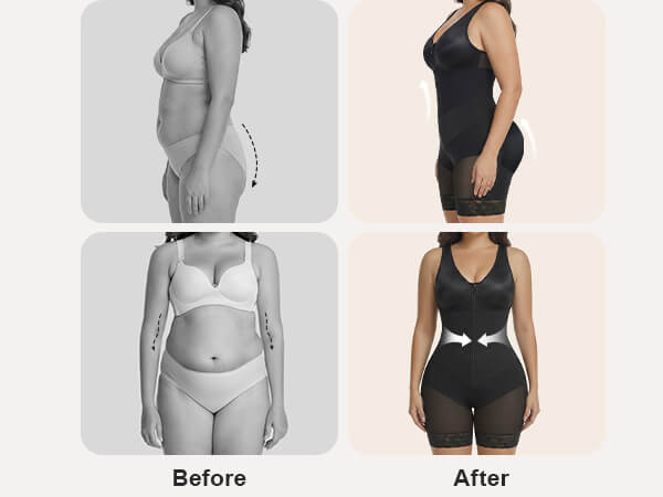 SHAPERX V-Shaped® Enhanced Tummy Control Full Body Faja - Mobile Image 6