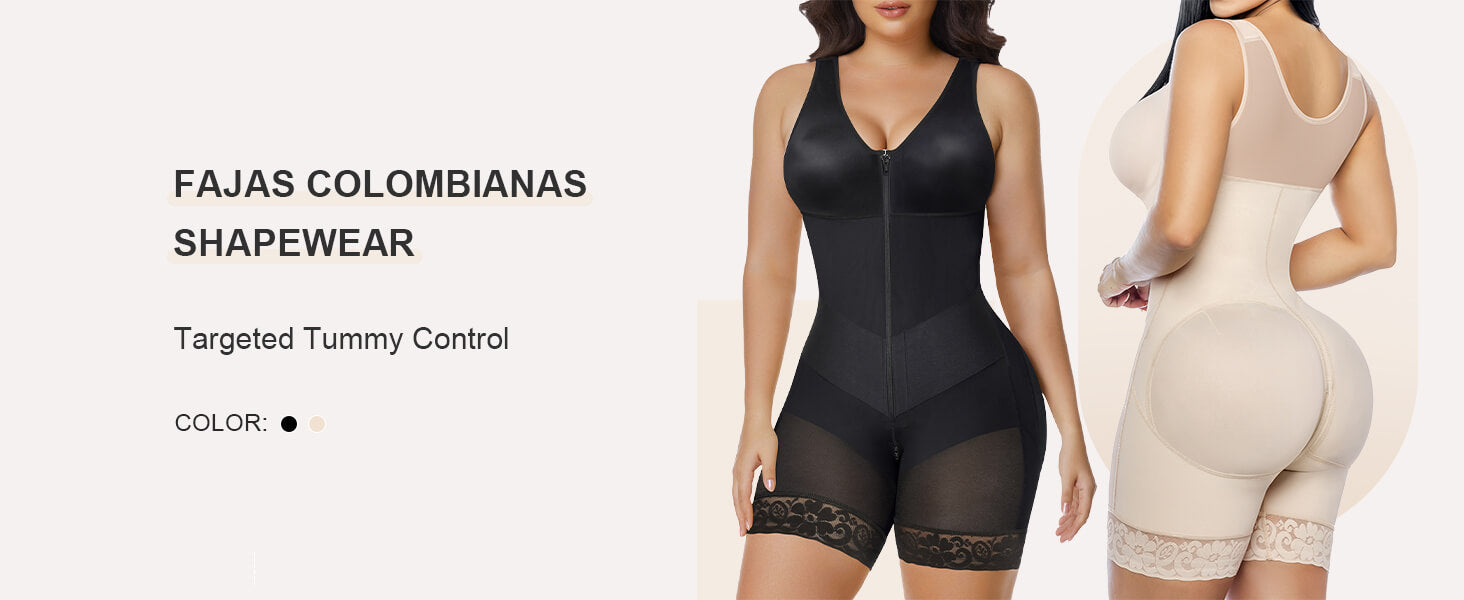SHAPERX V-Shaped® Enhanced Tummy Control Full Body Faja - Detail Image 1