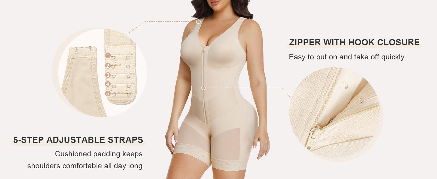 SHAPERX V-Shaped® Enhanced Tummy Control Full Body Faja - Detail Image 3