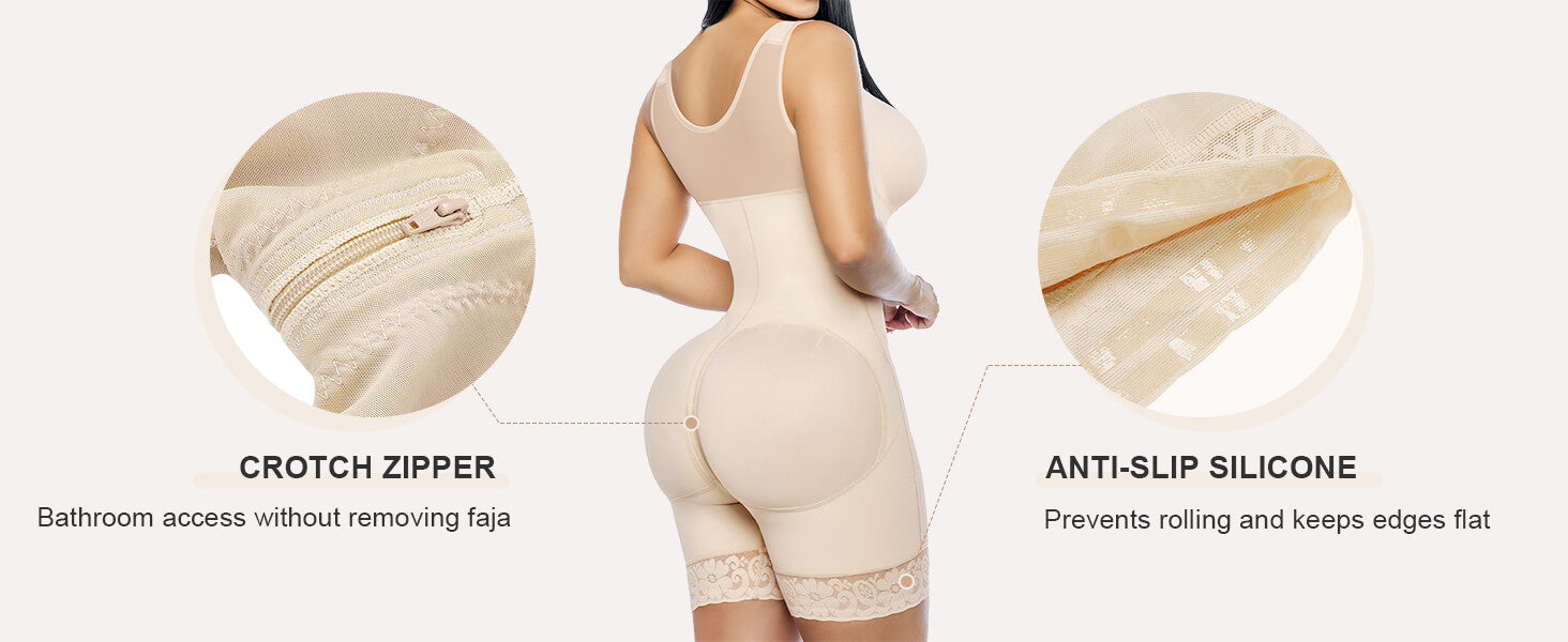 SHAPERX V-Shaped® Enhanced Tummy Control Full Body Faja - Detail Image 4
