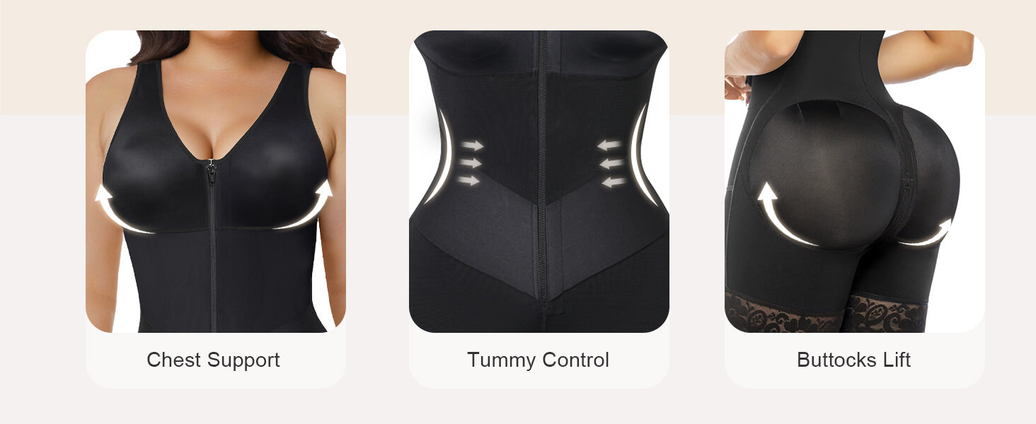 SHAPERX V-Shaped® Enhanced Tummy Control Full Body Faja - Detail Image 5