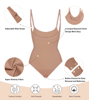 SHAPERX Open Bust Shapewear Tummy Control Bodysuits for Women Seamless Compression High Waisted Body Shaper SHAPERX