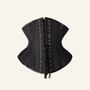 Lace-up back view of black heavy duty underbust steel boned waist trainer corset