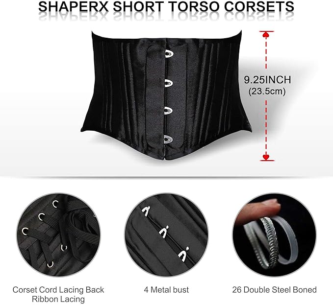SHAPERX Classic Cotton Corset Heavy Duty Waist Trainer