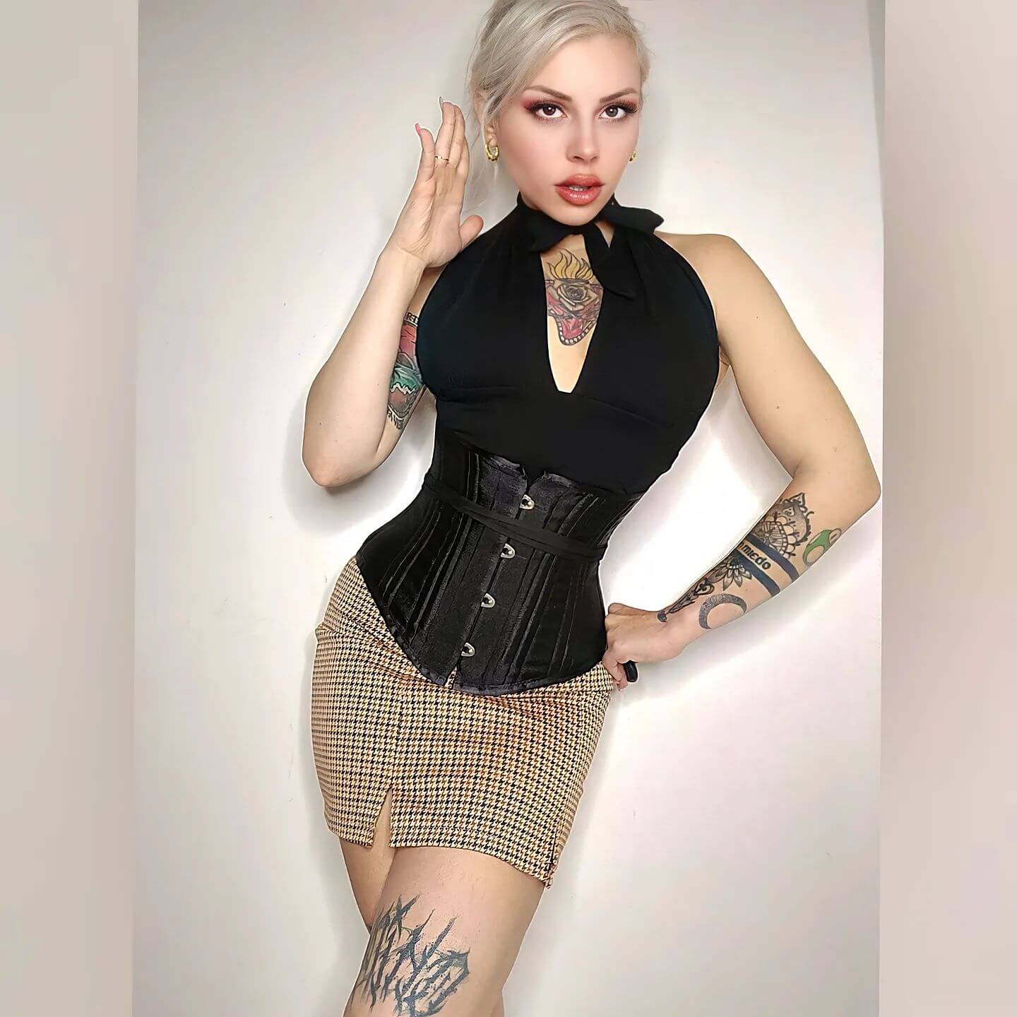 SHAPERX 24-Steel-Bones Classic Cotton Corset Heavy Duty Waist Trainer