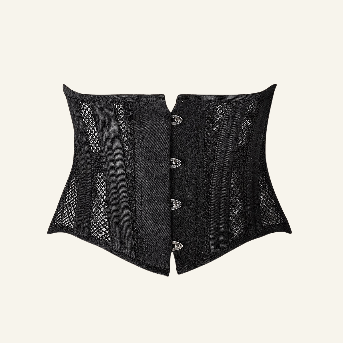 SHAPERX 26-Steel-Bones Mesh Corset Breathable Waist Trainer for Short Torso