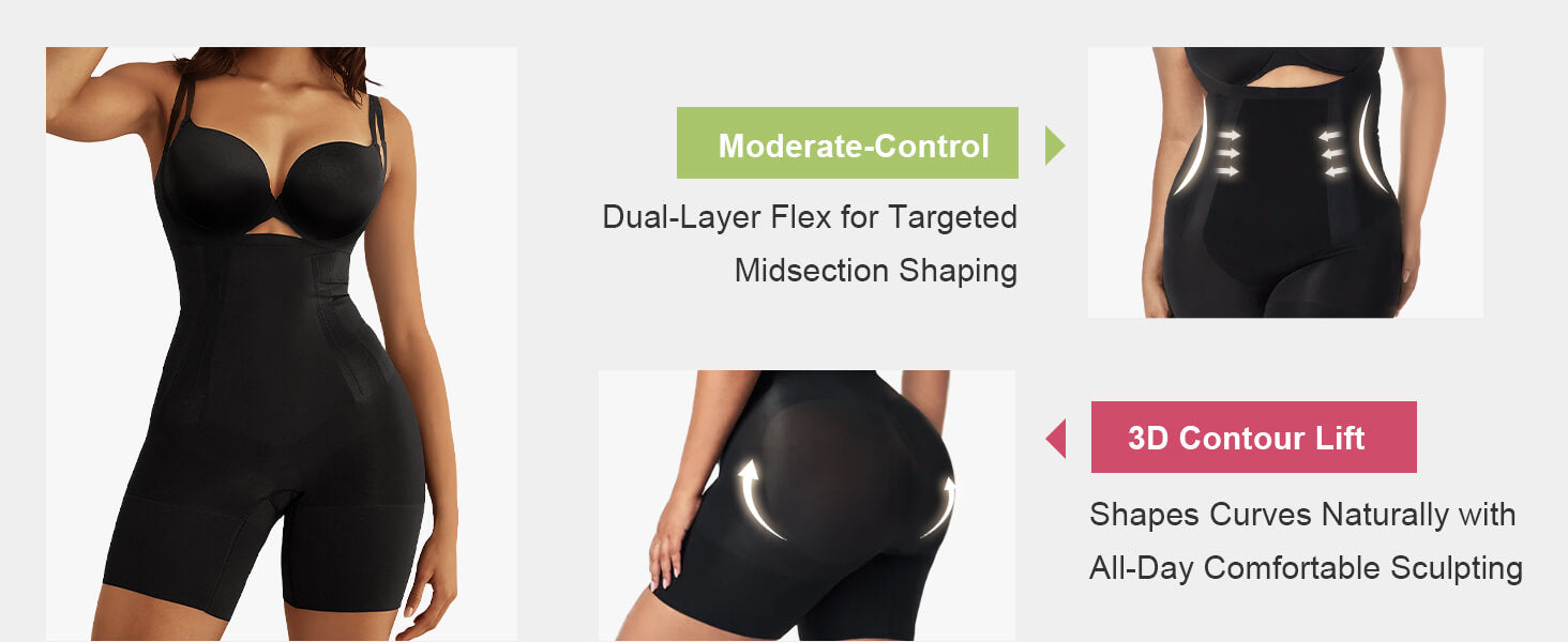 SHAPERX Tummy Control Shapewear for Women Seamless Body Shaper - Detail Image 2
