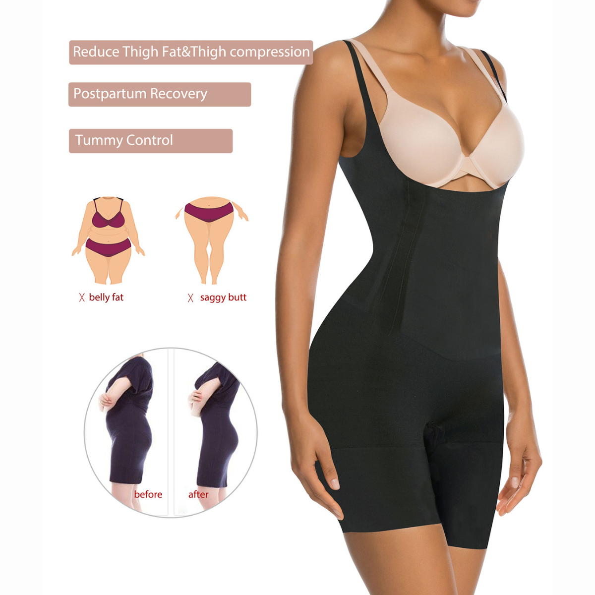 SHAPERX Tummy Control Shapewear for Women Seamless Body Shaper SHAPERX Tummy Control Shapewear for Women Seamless Body Shaper