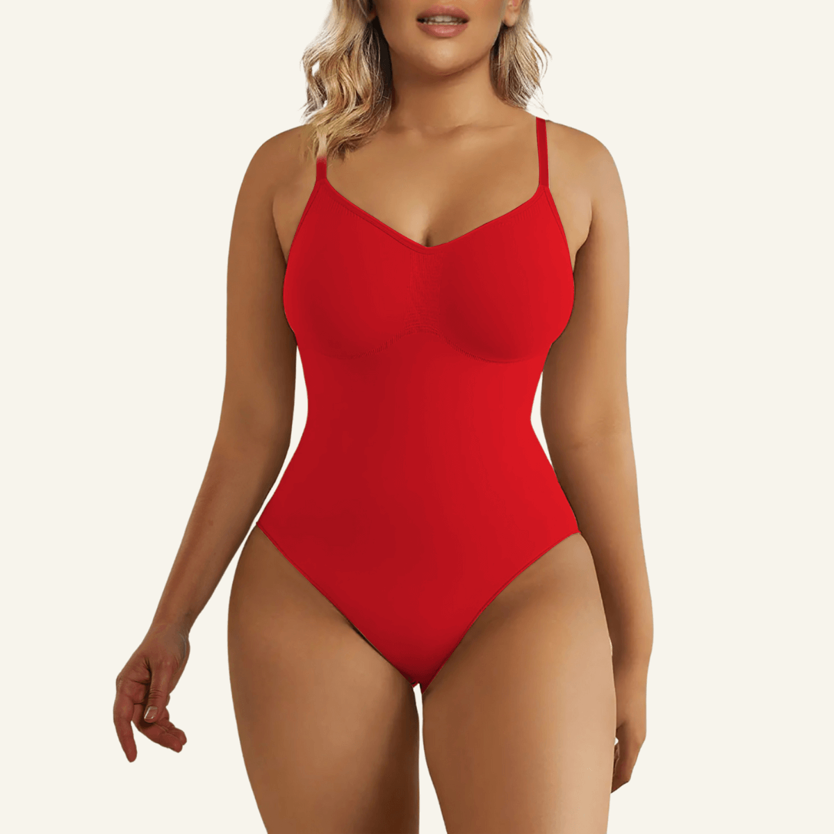 SHAPERX Seamless Adjustable Straps Tummy Control Thong Bodysuit