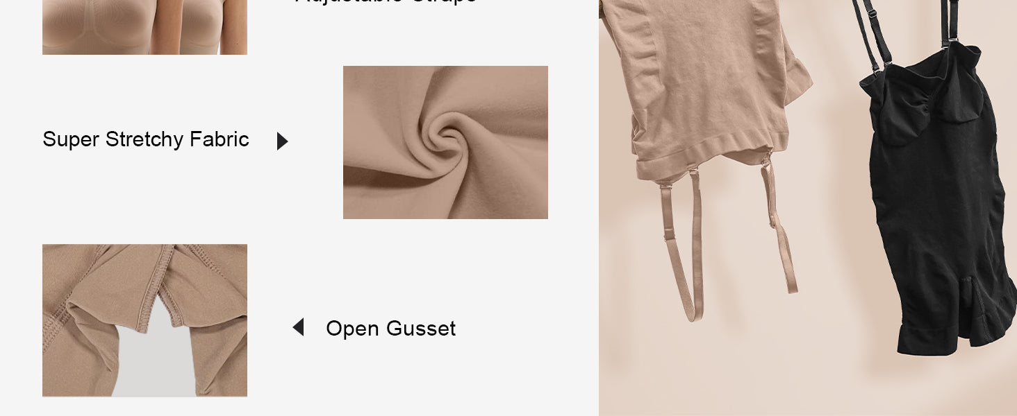 SHAPERX Seamless Thong Bodysuit with Removable Straps - Detail Image 4