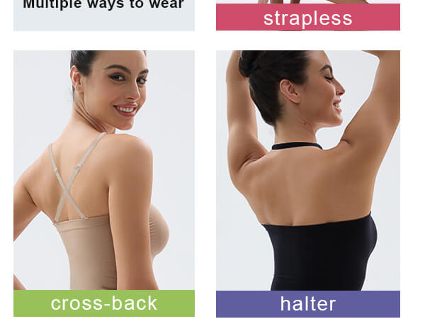 SHAPERX Seamless Thong Bodysuit with Removable Straps - Mobile Image 3