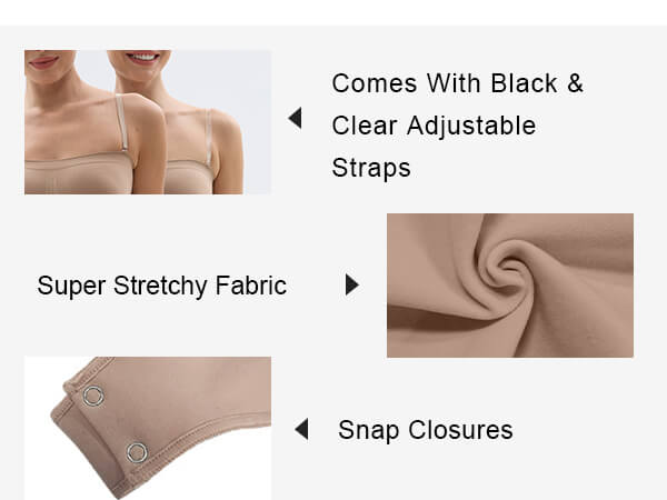 SHAPERX Seamless Thong Bodysuit with Removable Straps - Mobile Image 4