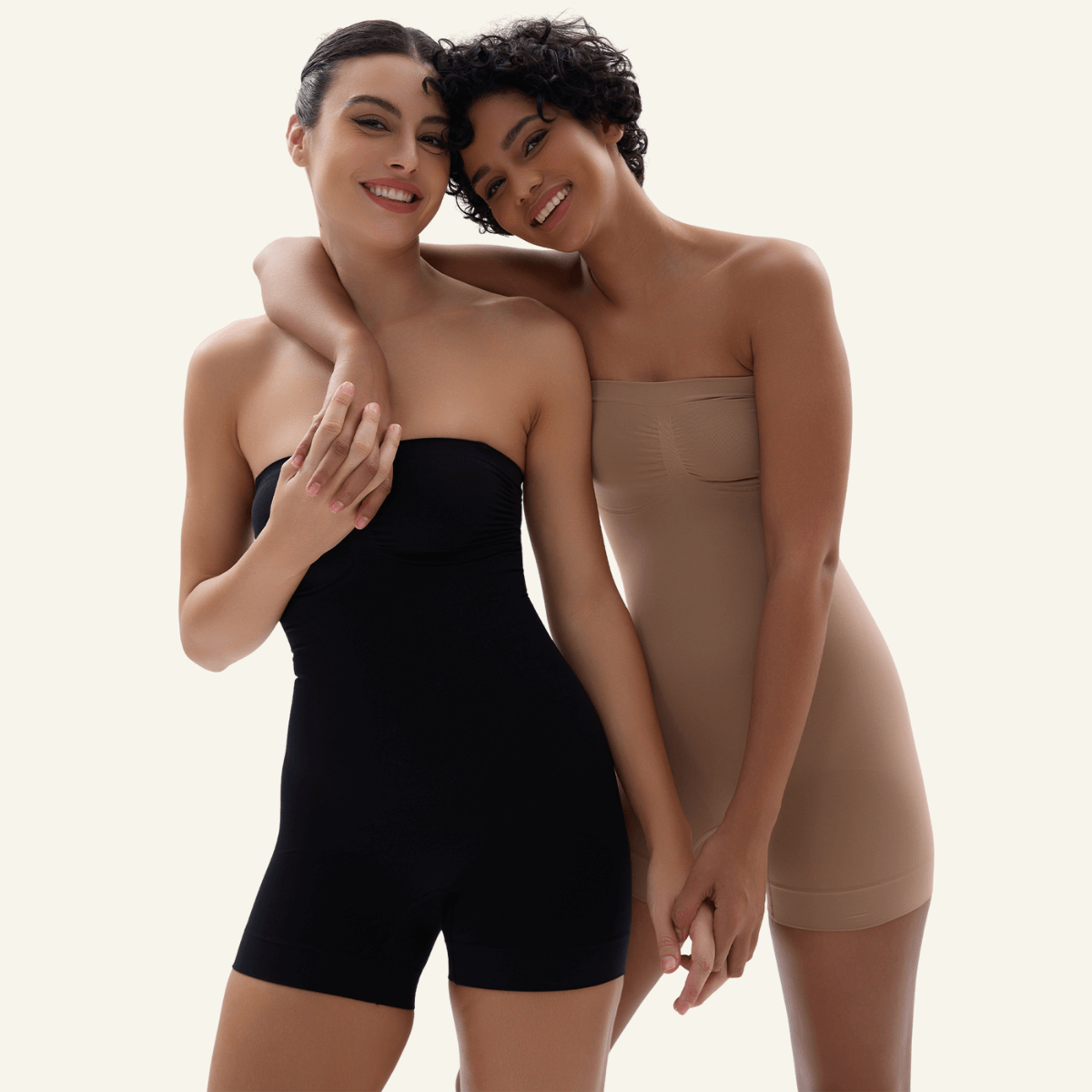 SHAPERX Seamless Short Bodysuit with Removable Straps