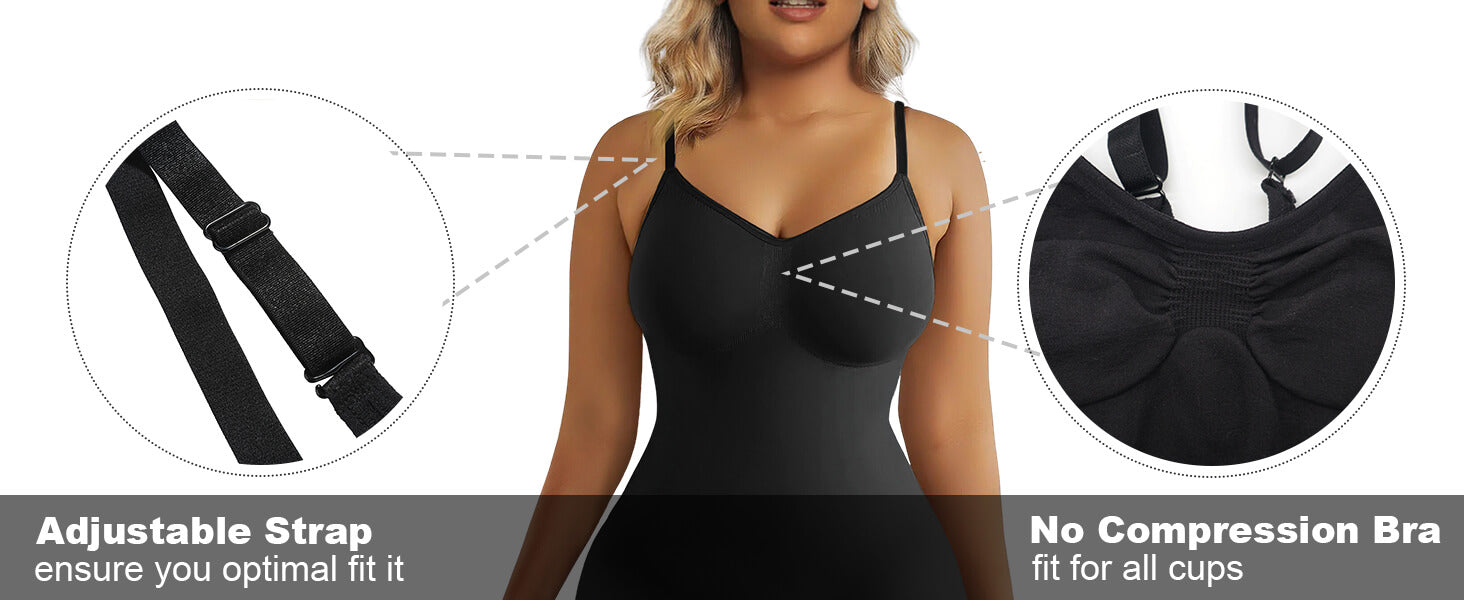 SHAPERX Seamless Full Body Tummy Control Bodysuit Shapewear - Detail Image 5