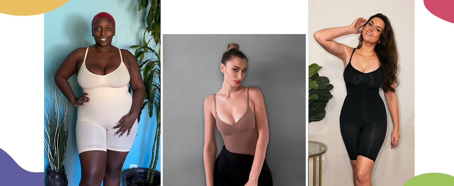 SHAPERX Seamless Full Body Tummy Control Bodysuit Shapewear - Detail Image 6