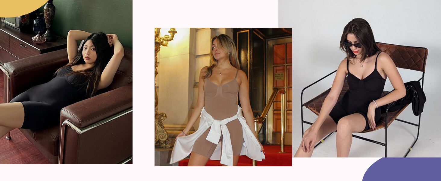 SHAPERX Seamless Full Body Tummy Control Bodysuit Shapewear - Detail Image 7