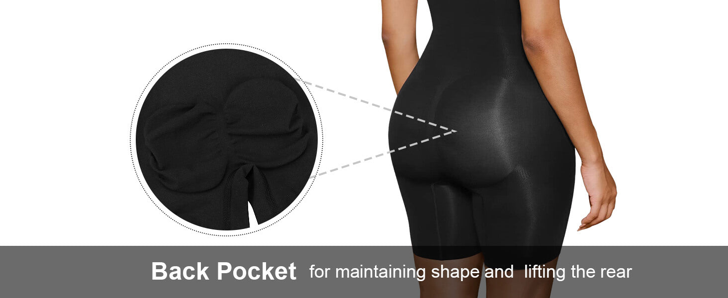SHAPERX Seamless Full Body Tummy Control Bodysuit Shapewear - Detail Image 2