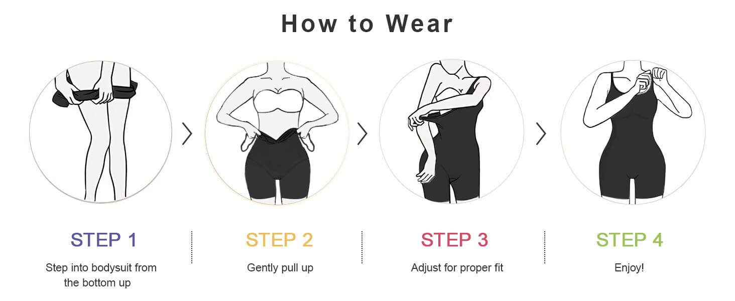 SHAPERX Seamless Full Body Tummy Control Bodysuit Shapewear - Detail Image 8