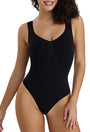 SHAPERX Wide Strap Seamless Sculpting Thong Body Shaper Tummy Control Bodysuit