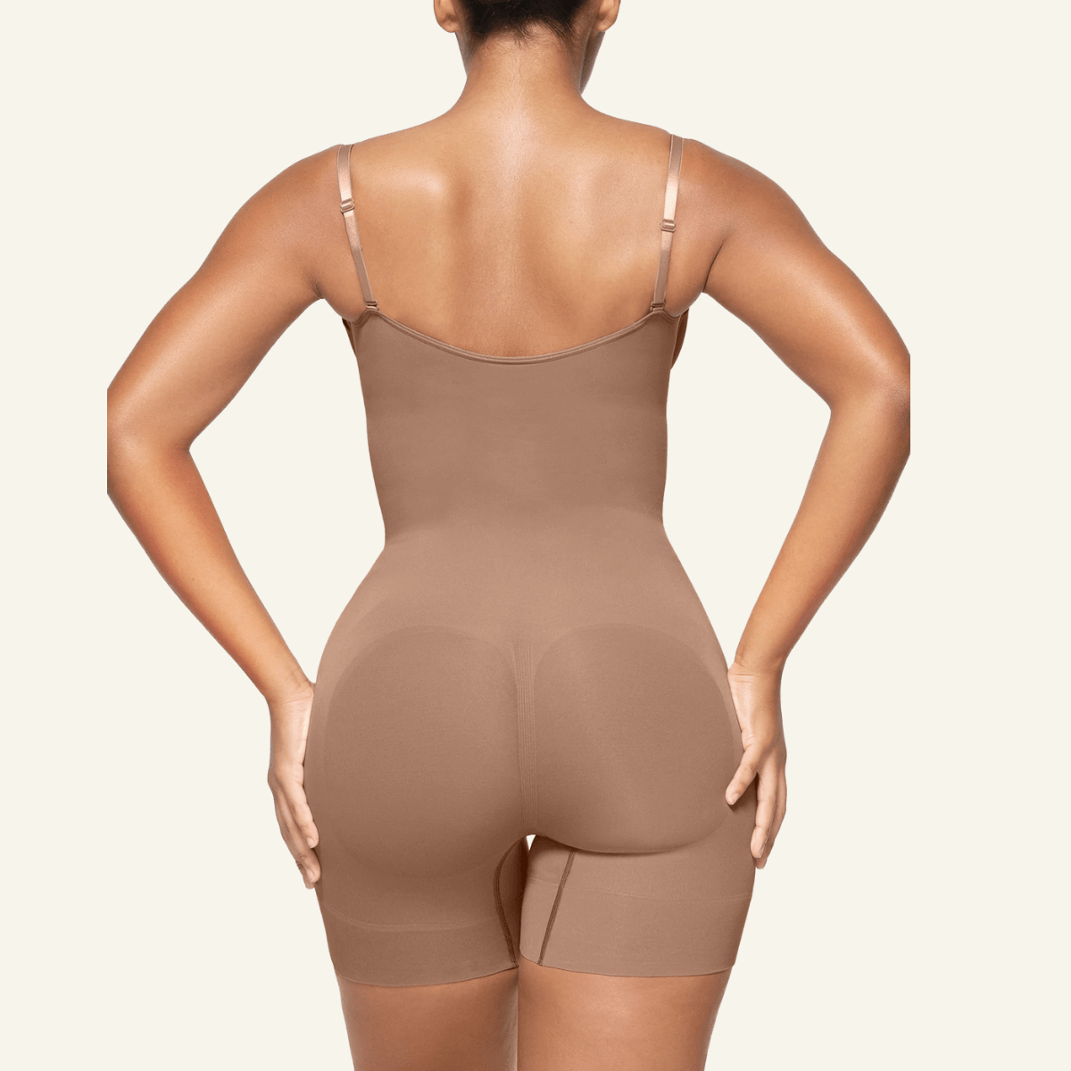 SHAPERX Seamless Open-Bust Tummy Control Shorts Bodysuit