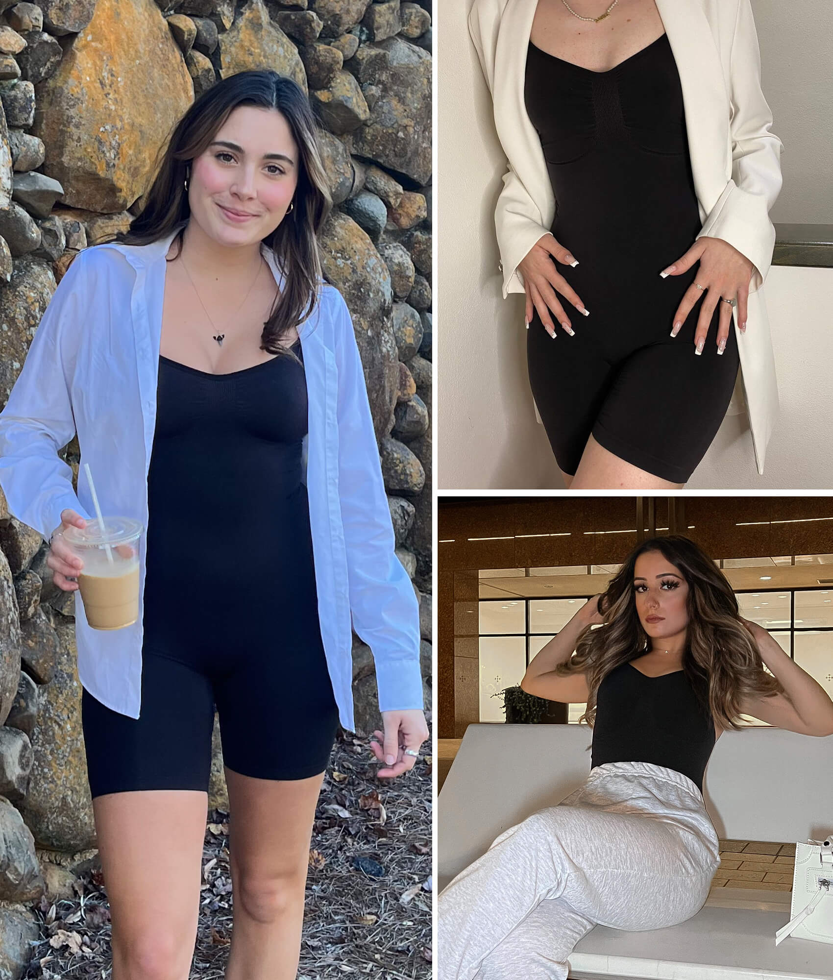 SHAPERX Seamless Wide Starps Mid-Thigh Bodysuit Tummy Control Shapewear Sculpting Body Shaper