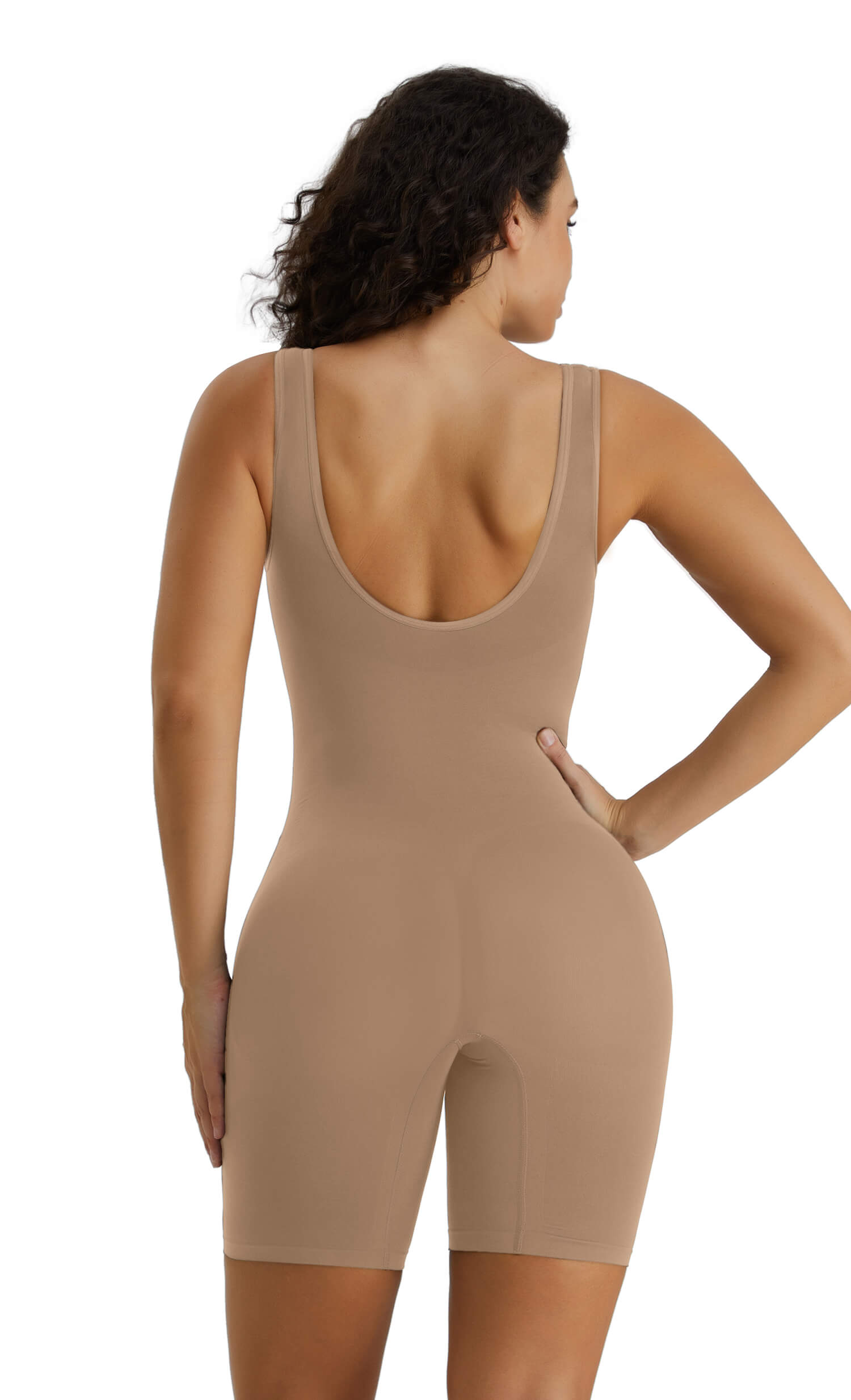 SHAPERX Seamless Wide Starps Mid-Thigh Bodysuit Tummy Control Shapewear Sculpting Body Shaper