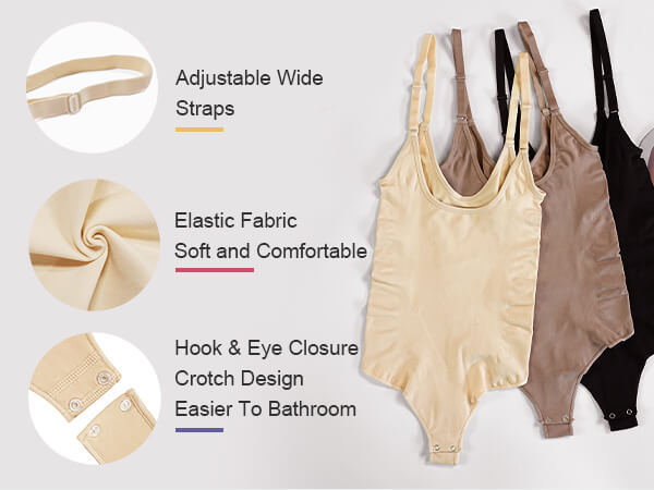 SHAPERX Seamless Open-Bust Tummy Control Bodysuit - Mobile Image 3