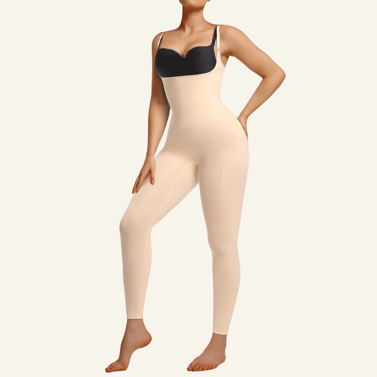 SHAPERX 3-in-1 Seamless Open-Bust Tummy Control Legging Bodysuit