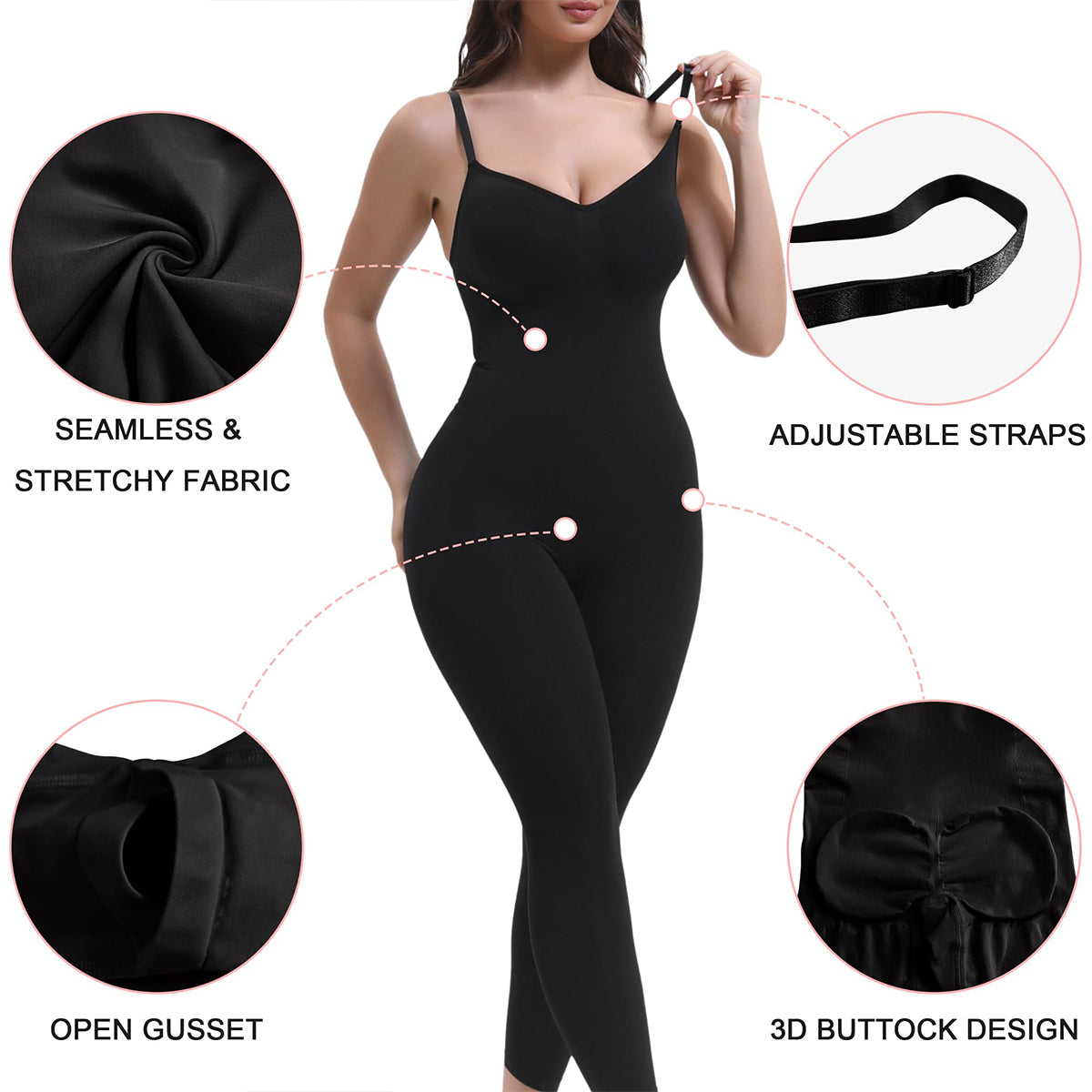 SHAPERX Women's Full Body Tummy Control Shapewear High Waisted Seamless Compression Leggings Stretchy Shaper Bodysuit SHAPERX