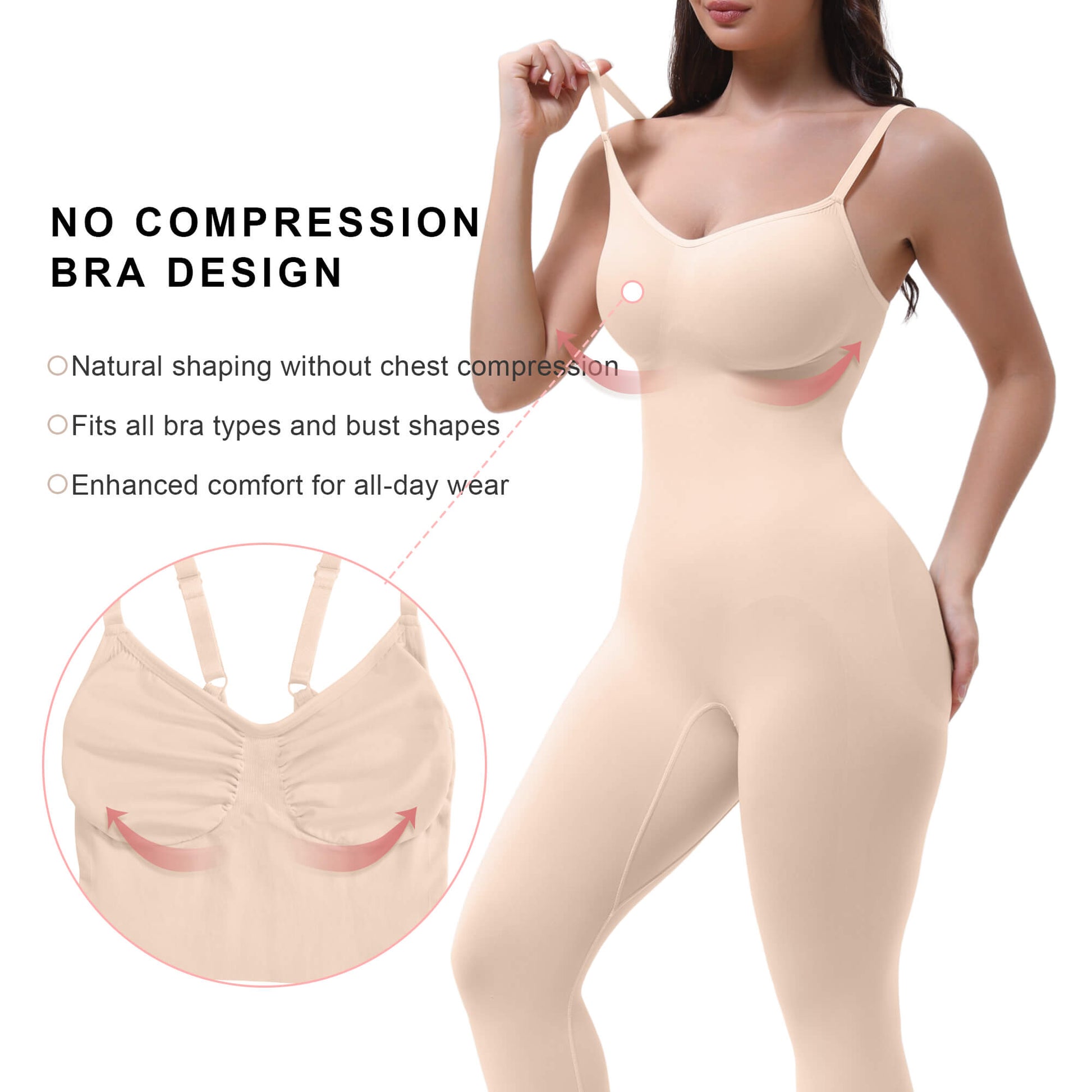 SHAPERX Seamless Full Body Compression Bodysuit