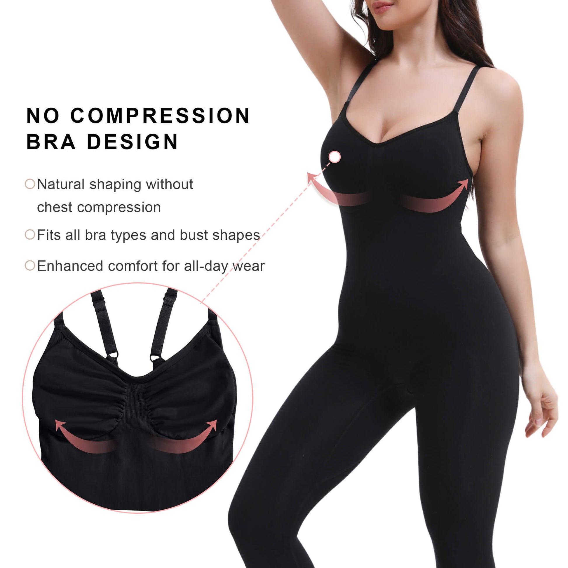 SHAPERX Seamless Full Body Compression Bodysuit