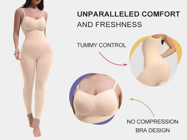 SHAPERX Seamless Full Body Compression Bodysuit - Mobile Image 3