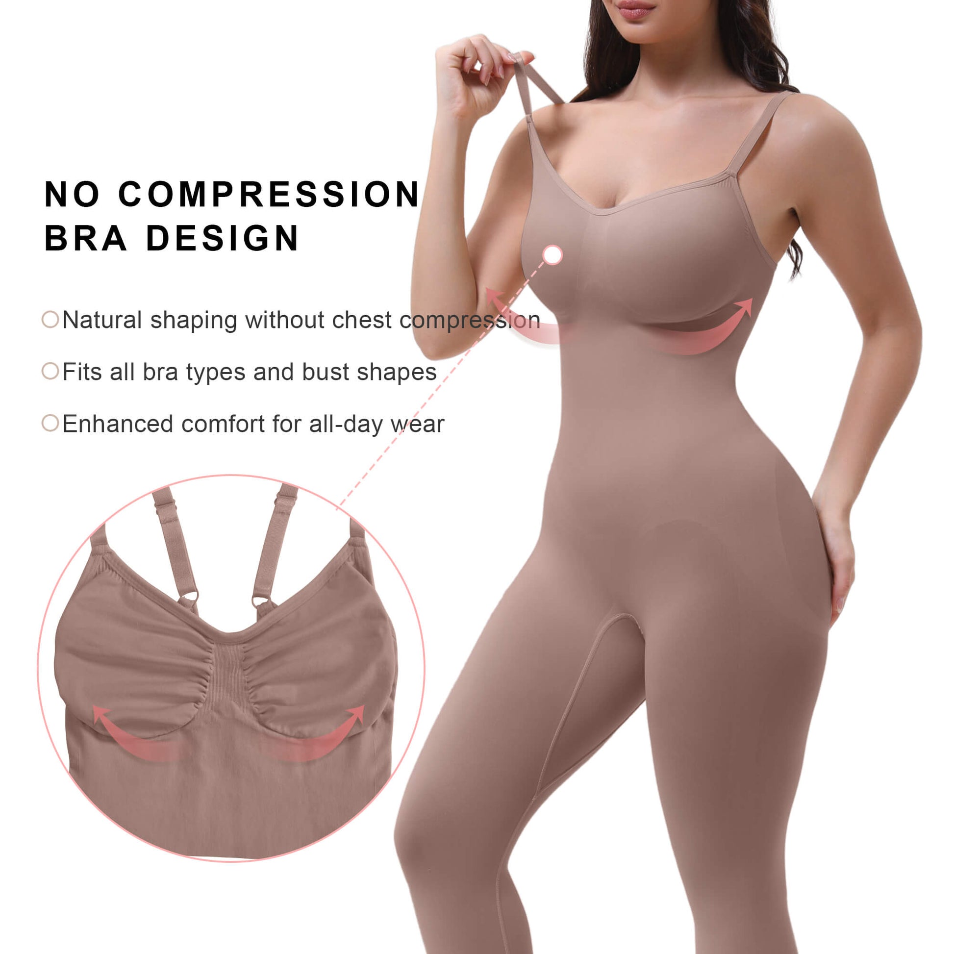 SHAPERX Seamless Full Body Compression Bodysuit