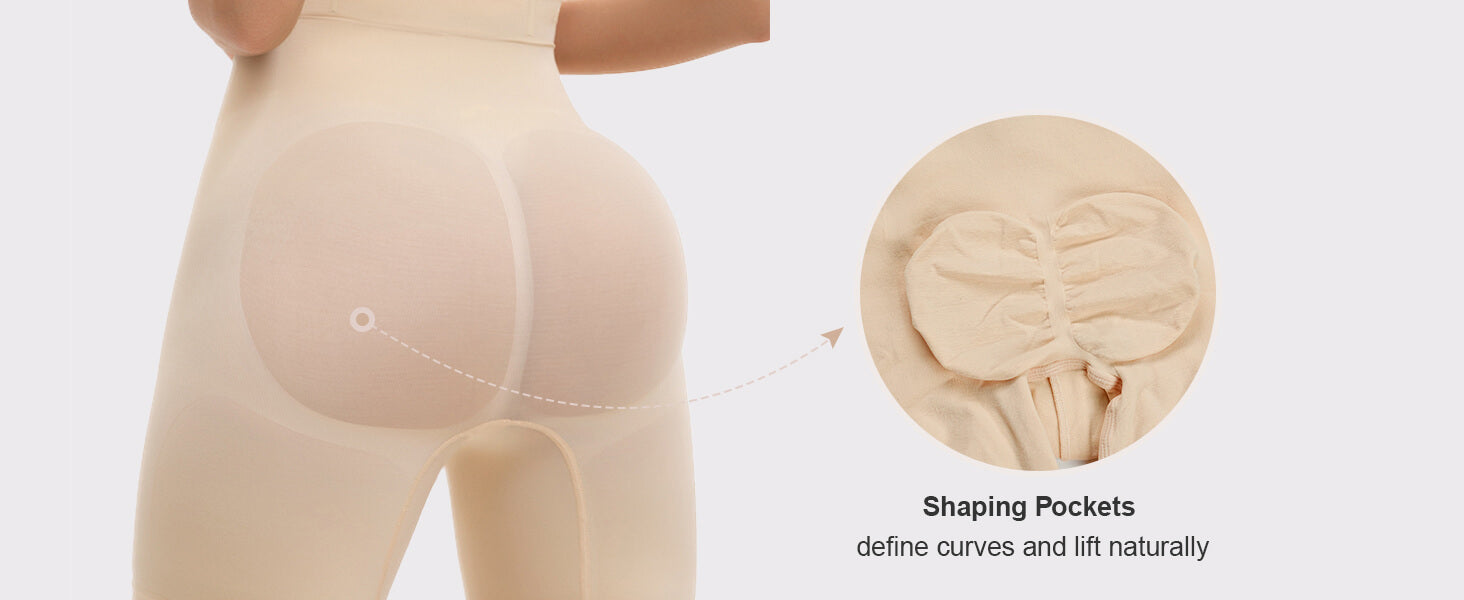 SHAPERX High-Waisted Tummy Control Seamless Shaping Shorts - Detail Image 2