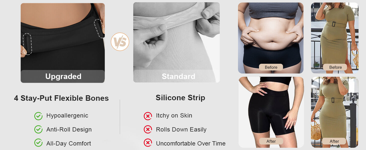 SHAPERX High-Waisted Tummy Control Seamless Shaping Shorts - Detail Image 6