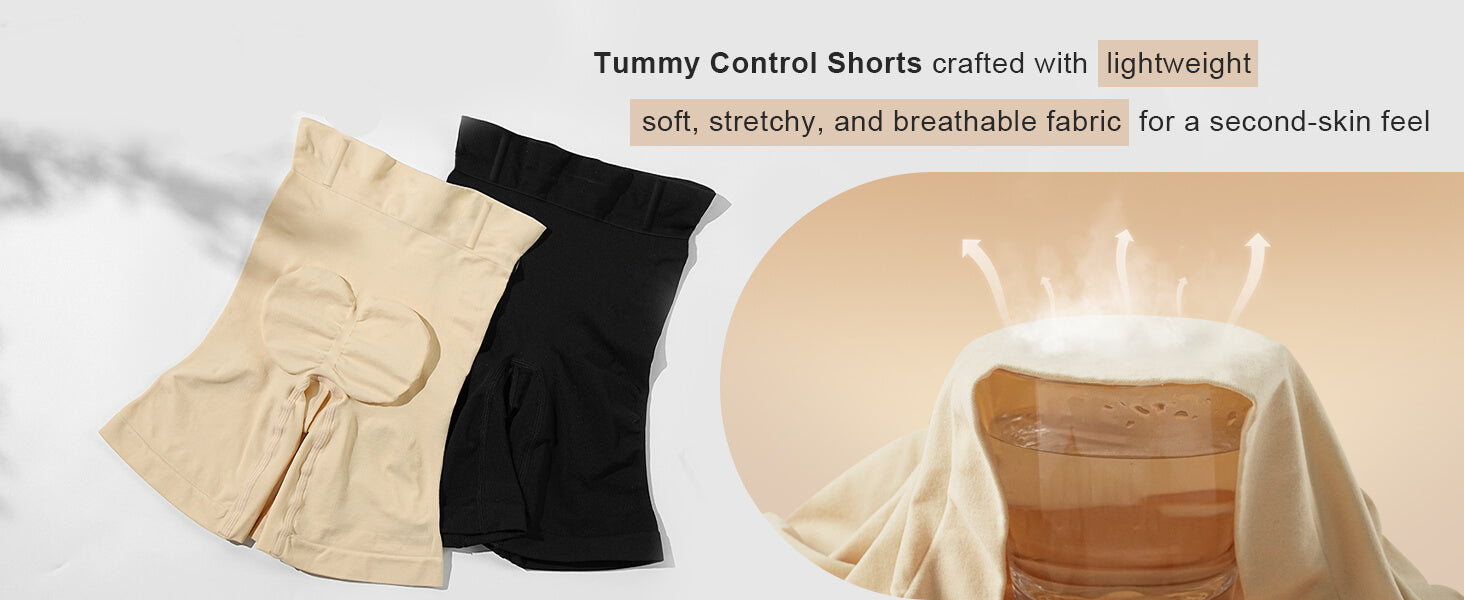 SHAPERX High-Waisted Tummy Control Seamless Shaping Shorts - Detail Image 4