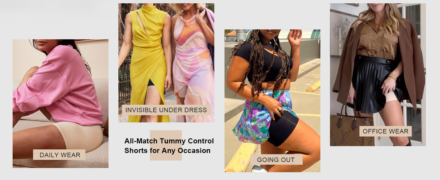 SHAPERX High-Waisted Tummy Control Seamless Shaping Shorts - Detail Image 7