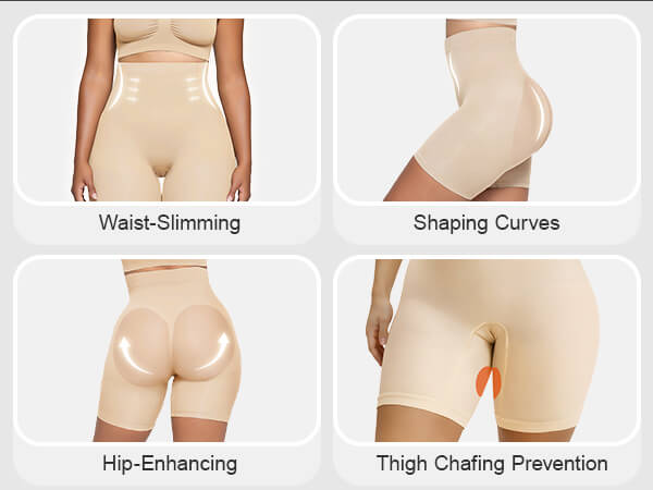 SHAPERX High-Waisted Tummy Control Seamless Shaping Shorts - Mobile Image 5