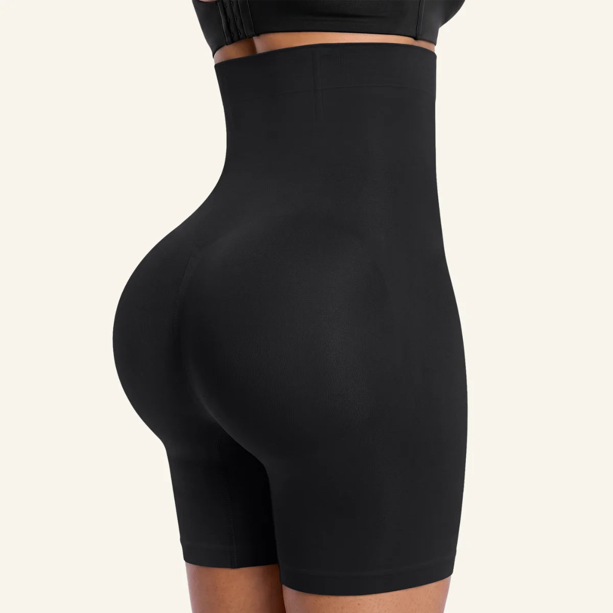 SHAPERX Upgraded Zip-Up High-Waisted Shaper Shorts