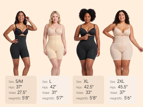 SHAPERX Upgraded Zip-Up High-Waisted Shaper Shorts - Mobile Image 8