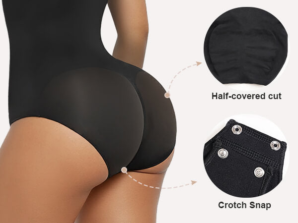 SHAPERX Zip-Up Tummy Control Short Bodysuit - Mobile Image 5